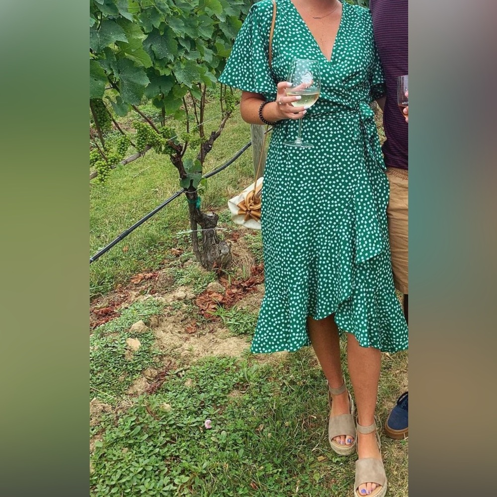 Polka dot midi dress